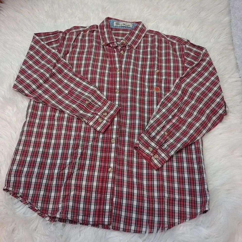 Wrangler Twenty X Long Sleeve Plaid Shirt Ladies Red/White